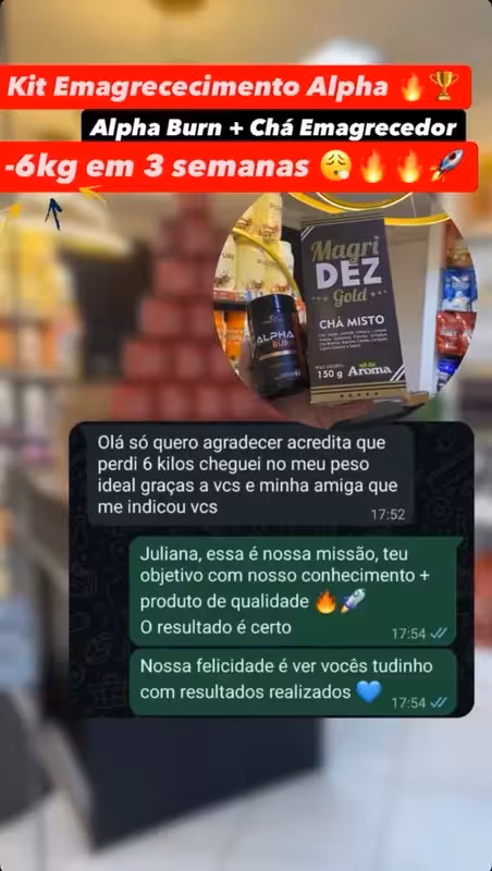 Print de feedback: -6kg em 3 semanas